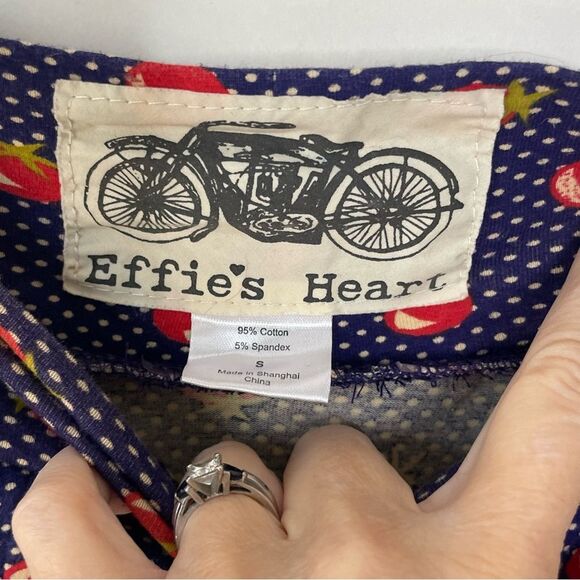 Effie's Heart Strawberry Faux Wrap Cotton Knit SKirt sz Small #AJ - Picture 5 of 7